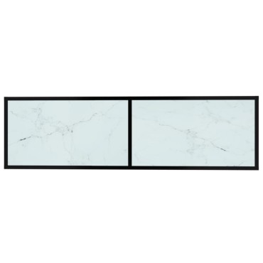 vidaXL Έπιπλο Τηλεόρασης Λευκό Όψη Μαρμάρου 140x40x40,5cm Γυαλί Ασφαλ.