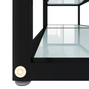 vidaXL Έπιπλο Τηλεόρασης Λευκό Όψη Μαρμάρου 140x40x40,5cm Γυαλί Ασφαλ.
