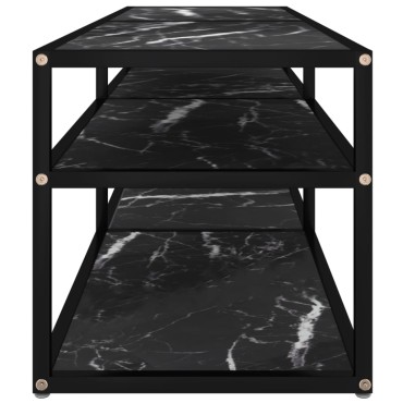 vidaXL Έπιπλο Τηλεόρασης Λευκό Όψη Μαρμάρου 140x40x40,5cm Γυαλί Ασφαλ.