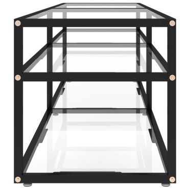 vidaXL Έπιπλο Τηλεόρασης Διαφανές 160x40x40,5cm από Γυαλί Ασφαλ.