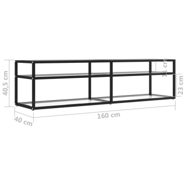 vidaXL Έπιπλο Τηλεόρασης Διαφανές 160x40x40,5cm από Γυαλί Ασφαλ.