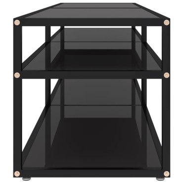vidaXL Έπιπλο Τηλεόρασης Μαύρο 160x40x40,5cm από Γυαλί Ασφαλ.