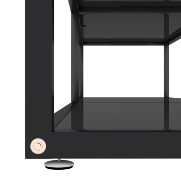 vidaXL Έπιπλο Τηλεόρασης Μαύρο 160x40x40,5cm από Γυαλί Ασφαλ.
