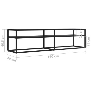 vidaXL Έπιπλο Τηλεόρασης Μαύρο 160x40x40,5cm από Γυαλί Ασφαλ.