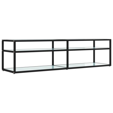 vidaXL Έπιπλο Τηλεόρασης Λευκό Όψη Μαρμάρου 160x40x40,5cm Ψημένο Γυαλί