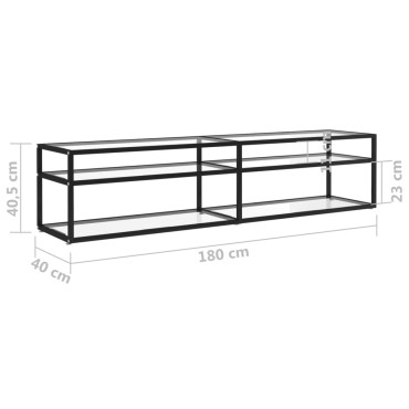 vidaXL Έπιπλο Τηλεόρασης Διαφανές 180x40x40,5cm από Ψημένο Γυαλί