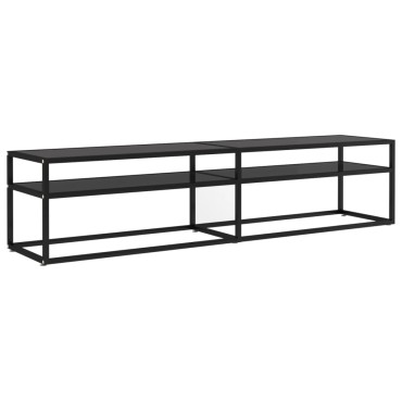 vidaXL Έπιπλο Τηλεόρασης Μαύρο 180x40x40,5cm από Γυαλί Ασφαλ.