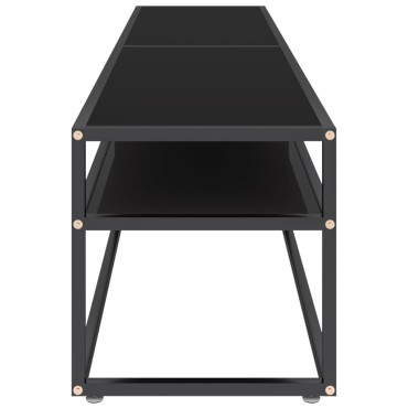 vidaXL Έπιπλο Τηλεόρασης Μαύρο 180x40x40,5cm από Γυαλί Ασφαλ.