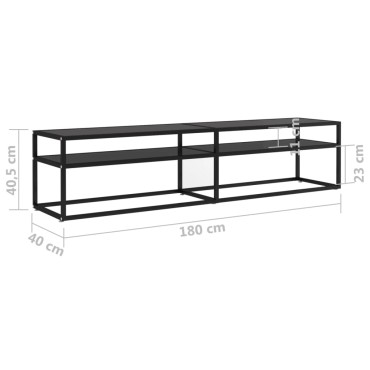 vidaXL Έπιπλο Τηλεόρασης Μαύρο 180x40x40,5cm από Γυαλί Ασφαλ.