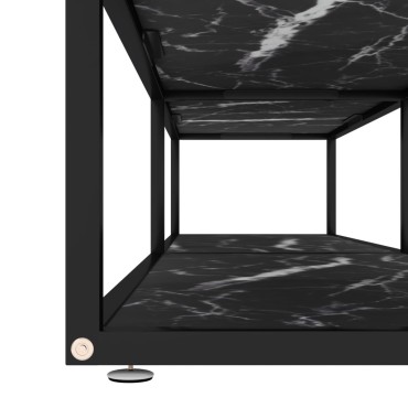 vidaXL Έπιπλο Τηλεόρασης Λευκό Όψη Μαρμάρου 180x40x40,5cm Γυαλί Ασφαλ.