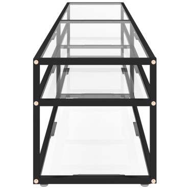 vidaXL Έπιπλο Τηλεόρασης Διαφανές 200x40x40,5cm από Γυαλί Ασφαλ.