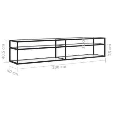 vidaXL Έπιπλο Τηλεόρασης Διαφανές 200x40x40,5cm από Γυαλί Ασφαλ.
