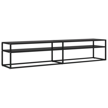 vidaXL Έπιπλο Τηλεόρασης Μαύρο 200x40x40,5cm από Γυαλί Ασφαλ.