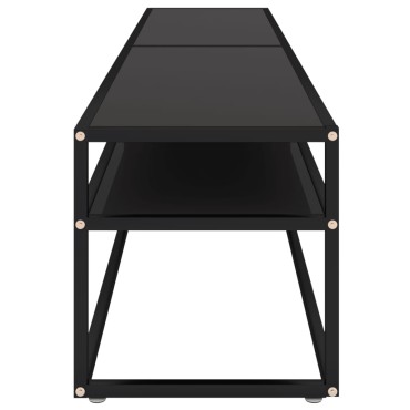vidaXL Έπιπλο Τηλεόρασης Μαύρο 200x40x40,5cm από Γυαλί Ασφαλ.