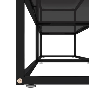 vidaXL Έπιπλο Τηλεόρασης Μαύρο 200x40x40,5cm από Γυαλί Ασφαλ.