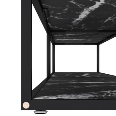 vidaXL Έπιπλο Τηλεόρασης Λευκό Όψη Μαρμάρου 200x40x40,5cm Γυαλί Ασφαλ.
