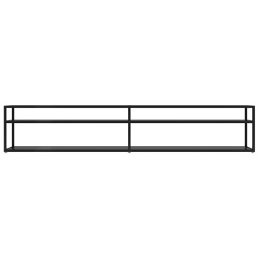 vidaXL Έπιπλο Τηλεόρασης Μαύρο 220x40x40,5cm από Ψημένο Γυαλί