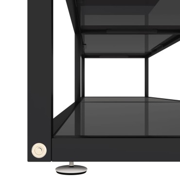 vidaXL Έπιπλο Τηλεόρασης Μαύρο 220x40x40,5cm από Ψημένο Γυαλί