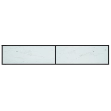 vidaXL Έπιπλο Τηλεόρασης Λευκό Όψη Μαρμάρου 220x40x40,5cm Ψημένο Γυαλί