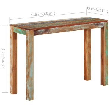 vidaXL Κονσόλα Τραπέζι 110x35x76cm από Μασίφ Ανακυκλωμένο Ξύλο 1 τεμ.