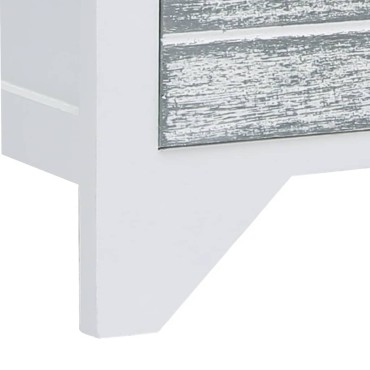 vidaXL Έπιπλο Τηλεόρασης Λευκό/Γκρι 108x30x40cm Μασίφ Ξύλο Παυλώνιας