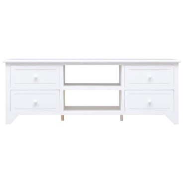 vidaXL Έπιπλο Τηλεόρασης Λευκό 108x30x40cm από Μασίφ Ξύλο Παυλώνιας