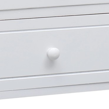 vidaXL Έπιπλο Τηλεόρασης Λευκό 108x30x40cm από Μασίφ Ξύλο Παυλώνιας