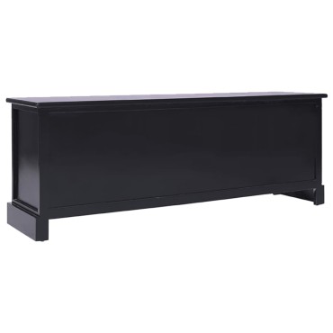 vidaXL Έπιπλο Τηλεόρασης Μαύρο 108x30x40cm από Μασίφ Ξύλο Παυλώνιας