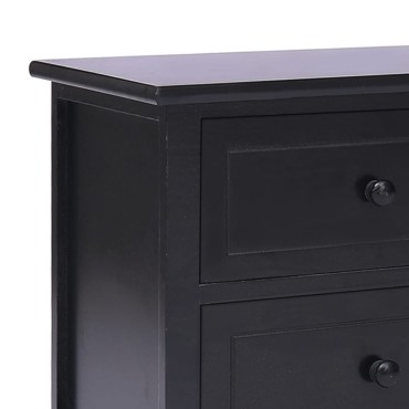 vidaXL Έπιπλο Τηλεόρασης Μαύρο 108x30x40cm από Μασίφ Ξύλο Παυλώνιας