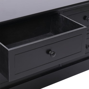 vidaXL Έπιπλο Τηλεόρασης Μαύρο 108x30x40cm από Μασίφ Ξύλο Παυλώνιας