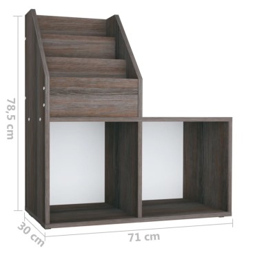 vidaXL Παιδική Ραφιέρα Περ. Γκρι/Sonoma Δρυς 71x30x78,5cm Μοριοσανίδα 1 τεμ.