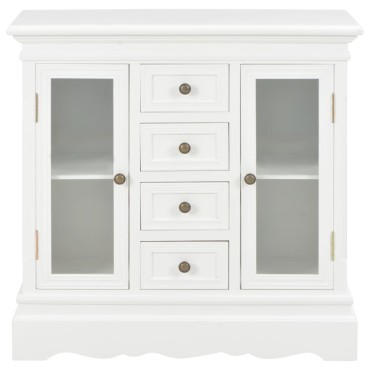 vidaXL Συρταριέρα Λευκή 70x28x70cm από Μασίφ Ξύλο Πεύκου 1 τεμ.