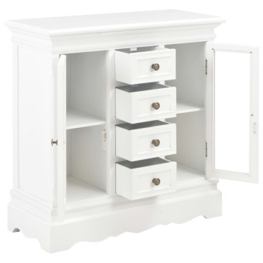 vidaXL Συρταριέρα Λευκή 70x28x70cm από Μασίφ Ξύλο Πεύκου 1 τεμ.