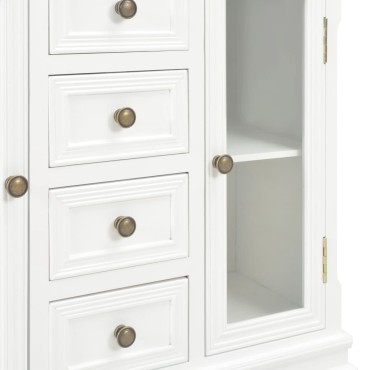 vidaXL Συρταριέρα Λευκή 70x28x70cm από Μασίφ Ξύλο Πεύκου 1 τεμ.