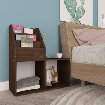 vidaXL Παιδική Ραφιέρα Περιοδ. Καπνιστή Δρυς 71x30x78,5cm Επεξ. Ξύλο 1 τεμ.
