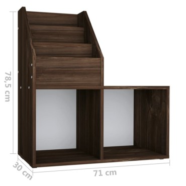 vidaXL Παιδική Ραφιέρα Περιοδ. Καπνιστή Δρυς 71x30x78,5cm Επεξ. Ξύλο 1 τεμ.