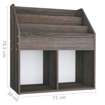 vidaXL Παιδική Ραφιέρα Περ. Γκρι/Sonoma Δρυς 71x30x78,5cm Επεξ. Ξύλο 1 τεμ.