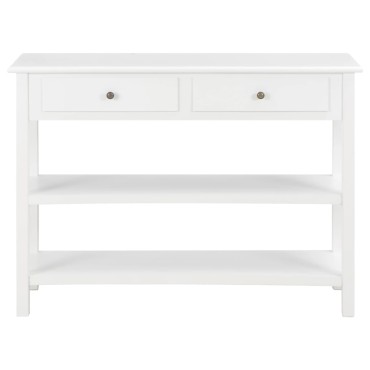 vidaXL Κονσόλα Λευκή 110x35x80cm από MDF 1 τεμ.