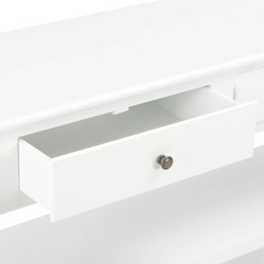 vidaXL Κονσόλα Λευκή 110x35x80cm από MDF 1 τεμ.