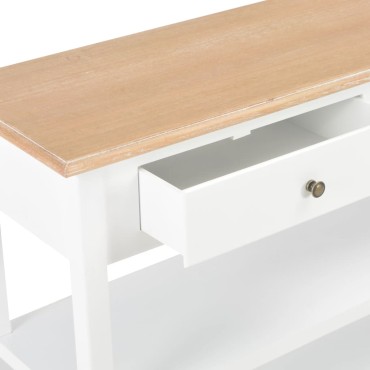 vidaXL Κονσόλα Λευκή 110x35x80cm από MDF 1 τεμ.