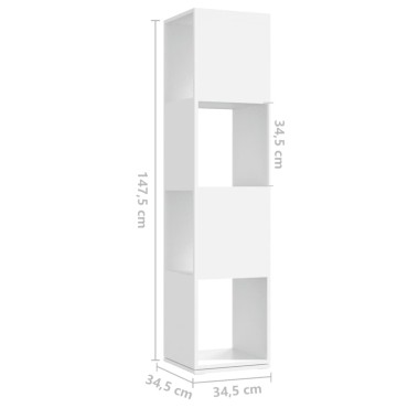 vidaXL Ντουλάπι Περιστρεφόμενο Λευκό 34,5x34,5x75,5cm Επεξ. Ξύλο 1 τεμ.