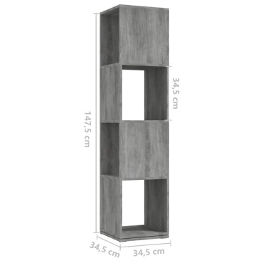 vidaXL Ντουλάπι Περιστρ. Γκρι Σκυρ. 34,5x34,5x75,5cm Επεξ. Ξύλο 1 τεμ.