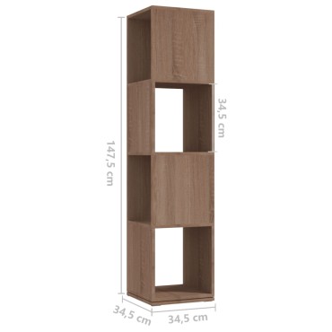 vidaXL Ντουλάπι Περιστρ. Sonoma Δρυς 34,5x34,5x75,5cm Επεξ. Ξύλο 1 τεμ.