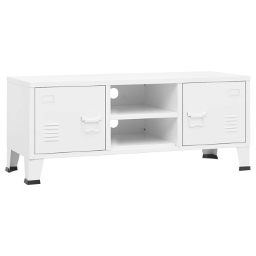 vidaXL Έπιπλο Τηλεόρασης Βιομηχανικό Λευκό 105x35x42cm Μεταλλικό