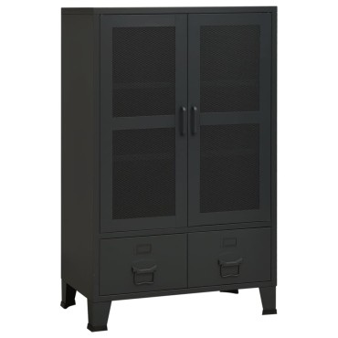 vidaXL Αρχειοθήκη Βιομηχανικού Στιλ Μαύρη 70x40x115cm Ατσάλινη 1 τεμ.