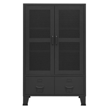 vidaXL Αρχειοθήκη Βιομηχανικού Στιλ Μαύρη 70x40x115cm Ατσάλινη 1 τεμ.