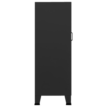 vidaXL Αρχειοθήκη Βιομηχανικού Στιλ Μαύρη 70x40x115cm Ατσάλινη 1 τεμ.