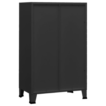 vidaXL Αρχειοθήκη Βιομηχανικού Στιλ Μαύρη 70x40x115cm Ατσάλινη 1 τεμ.