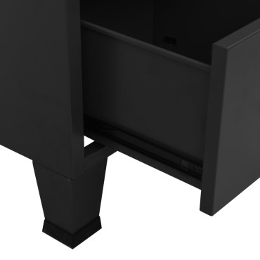 vidaXL Αρχειοθήκη Βιομηχανικού Στιλ Μαύρη 70x40x115cm Ατσάλινη 1 τεμ.
