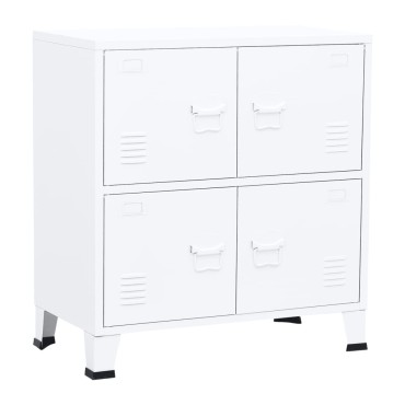 vidaXL Αρχειοθήκη Βιομηχανικού Στιλ Λευκή 75x40x80cm Ατσάλινη 1 τεμ.